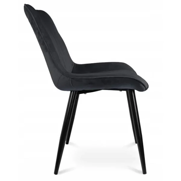 Scaun bucatarie/living, catifea, metal, negru, 54x61x83 cm, Viva