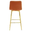Set 2 scaune de bucatarie/bar, Artool, Pozza, catifea portocaliu cupru, picioare metal auriu, 43x49x102 cm