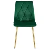 Set 4 scaune bucatarie/living, Artool, Libra, catifea verde, picioare metal auriu, 45x54x86.5 cm