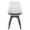 Set 4 scaune bucatarie/living, Artool, Mark, PP alb, picioare negre, perna piele ecologica neagra, 49x43x82 cm