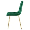 Set 4 scaune bucatarie/living, Artool, Libra, catifea verde, picioare metal auriu, 45x54x86.5 cm