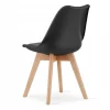 Set 4 scaune bucatarie/living, Artool, Mark, PP negru, picioare lemn natur, 49x43x82 cm