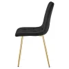 Set 4 scaune bucatarie/living, Artool, Libra, catifea neagra, picioare metal auriu, 45x54x86.5 cm