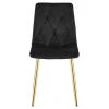 Set 4 scaune bucatarie/living, Artool, Libra, catifea neagra, picioare metal auriu, 45x54x86.5 cm