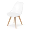 Set 4 scaune bucatarie/living, Artool, Mark, PP transparent, picioare lemn natur, 49x42x82.5 cm