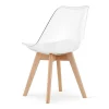 Set 4 scaune bucatarie/living, Artool, Mark, PP transparent, picioare lemn natur, 49x42x82.5 cm
