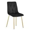 Set 4 scaune bucatarie/living, Artool, Libra, catifea neagra, picioare metal auriu, 45x54x86.5 cm