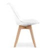Set 4 scaune bucatarie/living, Artool, Mark, PP transparent, picioare lemn natur, 49x42x82.5 cm