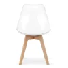 Set 4 scaune bucatarie/living, Artool, Mark, PP transparent, picioare lemn natur, 49x42x82.5 cm