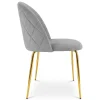 Set 4 scaune bucatarie/living, Artool, Cieza, catifea gri deschis, picioare metal auriu, 49x60x87 cm