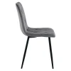 Set 4 scaune bucatarie/living, Artool, Libra, catifea gri inchis, picioare metal negru, 45x54x86.5 cm
