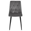 Set 4 scaune bucatarie/living, Artool, Libra, catifea gri inchis, picioare metal negru, 45x54x86.5 cm