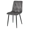 Set 4 scaune bucatarie/living, Artool, Libra, catifea gri inchis, picioare metal negru, 45x54x86.5 cm