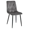 Set 4 scaune bucatarie/living, Artool, Libra, catifea gri inchis, picioare metal negru, 45x54x86.5 cm
