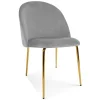 Set 4 scaune bucatarie/living, Artool, Cieza, catifea gri deschis, picioare metal auriu, 49x60x87 cm