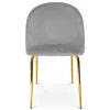 Set 4 scaune bucatarie/living, Artool, Cieza, catifea gri deschis, picioare metal auriu, 49x60x87 cm