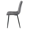 Set 4 scaune bucatarie/living, Artool, Libra, catifea gri inchis, picioare metal negru, 45x54x86.5 cm
