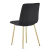 Set 4 scaune bucatarie/living, Artool, Libra, catifea neagra, picioare metal auriu, 45x54x86.5 cm
