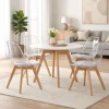 Set 4 scaune bucatarie/living, Artool, Mark, PP transparent, picioare lemn natur, 49x42x82.5 cm