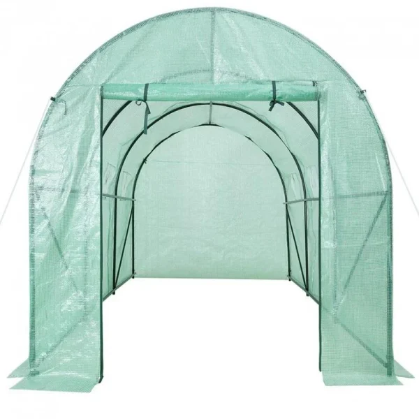 Sera de gradina, tip tunel, 6 ferestre, cadru metalic, 2x3.5x2 cm, Strend Pro