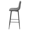 Set 2 scaune de bucatarie/bar, Artool, Pozza, catifea gri inchis, picioare metal negru, 43x35x104 cm