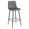 Set 2 scaune de bucatarie/bar, Artool, Pozza, catifea gri inchis, picioare metal negru, 43x35x104 cm