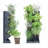 Ghivece decorative de flori, modular, antracit, 4x1 L, set 4 buc, 19.5x11.4x47.5 cm, Mini Cascade