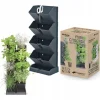 Ghivece decorative de flori, modular, antracit, 4x1 L, set 4 buc, 19.5x11.4x47.5 cm, Mini Cascade