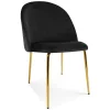 Set 4 scaune bucatarie/living, Artool, Inca, catifea neagra, picioare metal auriu, 49x55x78 cm