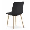 Set 4 scaune bucatarie/living, Artool, Libra, catifea neagra, picioare metal natur, 45x54x86.5 cm