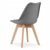 Set 4 scaune bucatarie/living, Artool, Mark, PP grafit, picioare lemn natur, 49x43x82 cm