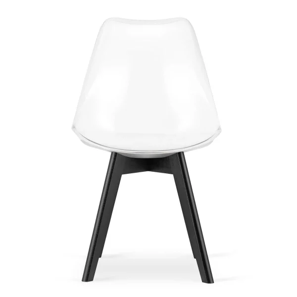 Set 4 scaune bucatarie/living, Artool, Mark, PP transparent, picioare negre, 49x43x82 cm