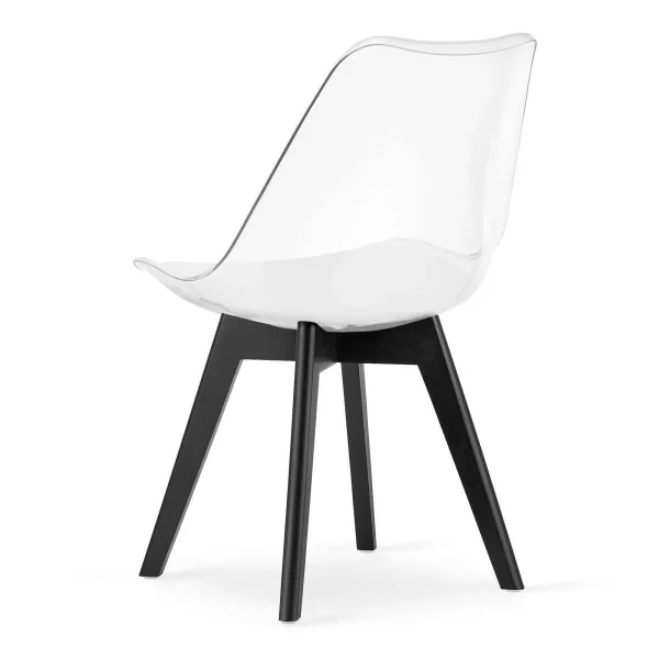 Set 4 scaune bucatarie/living, Artool, Mark, PP transparent, picioare negre, 49x43x82 cm