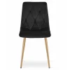 Set 4 scaune bucatarie/living, Artool, Libra, catifea neagra, picioare metal natur, 45x54x86.5 cm