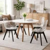 Set 4 scaune bucatarie/living, Artool, Mark, PP transparent, picioare negre, 49x43x82 cm