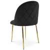Set 4 scaune bucatarie/living, Artool, Inca, catifea neagra, picioare metal auriu, 49x55x78 cm