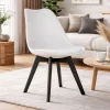 Set 4 scaune bucatarie/living, Artool, Mark, PP alb, picioare negre, 49x55.5x82.5 cm