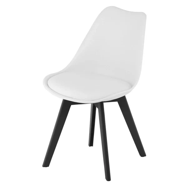 Set 4 scaune bucatarie/living, Artool, Mark, PP alb, picioare negre, 49x55.5x82.5 cm