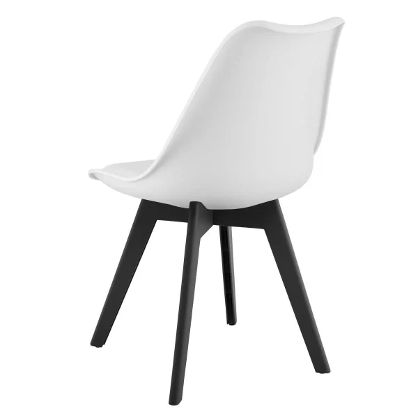 Set 4 scaune bucatarie/living, Artool, Mark, PP alb, picioare negre, 49x55.5x82.5 cm