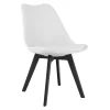 Set 4 scaune bucatarie/living, Artool, Mark, PP alb, picioare negre, 49x55.5x82.5 cm