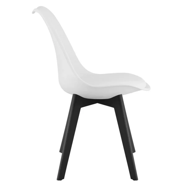 Set 4 scaune bucatarie/living, Artool, Mark, PP alb, picioare negre, 49x55.5x82.5 cm