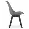 Set 4 scaune bucatarie/living, Artool, Mark, PP grafit, picioare negre, 49x55.5x82.5 cm