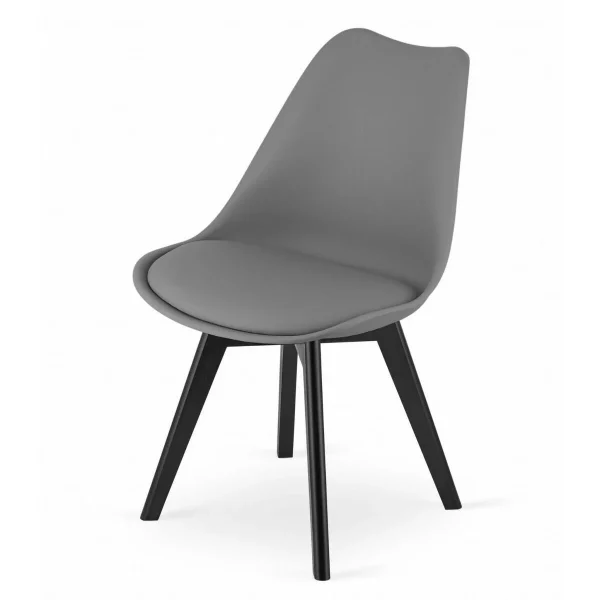 Set 4 scaune bucatarie/living, Artool, Mark, PP grafit, picioare negre, 49x55.5x82.5 cm