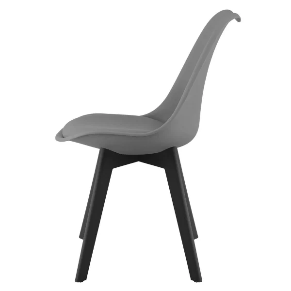 Set 4 scaune bucatarie/living, Artool, Mark, PP grafit, picioare negre, 49x55.5x82.5 cm