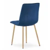Set 4 scaune bucatarie/living, Artool, Libra, catifea bleumarin, picioare metal natur, 45x54x86.5 cm