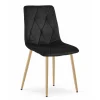 Set 4 scaune bucatarie/living, Artool, Libra, catifea neagra, picioare metal natur, 45x54x86.5 cm