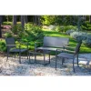 Set mobilier gradina/terasa, negru si natur, 1 masa, 2 scaune, 1 canapea, Imala
