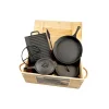 Set pentru gatit cu ceaun, gratar, tigaie, oala, fonta, 6 piese, Perfect Home
