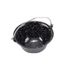 Set pentru servire ceaun, emailat, negru perlat, 0.8 L, suport cromat