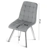 Set 4 scaune bucatarie/living, Artool, Cieza, catifea gri deschis, picioare metal argintiu, 49x60x87 cm